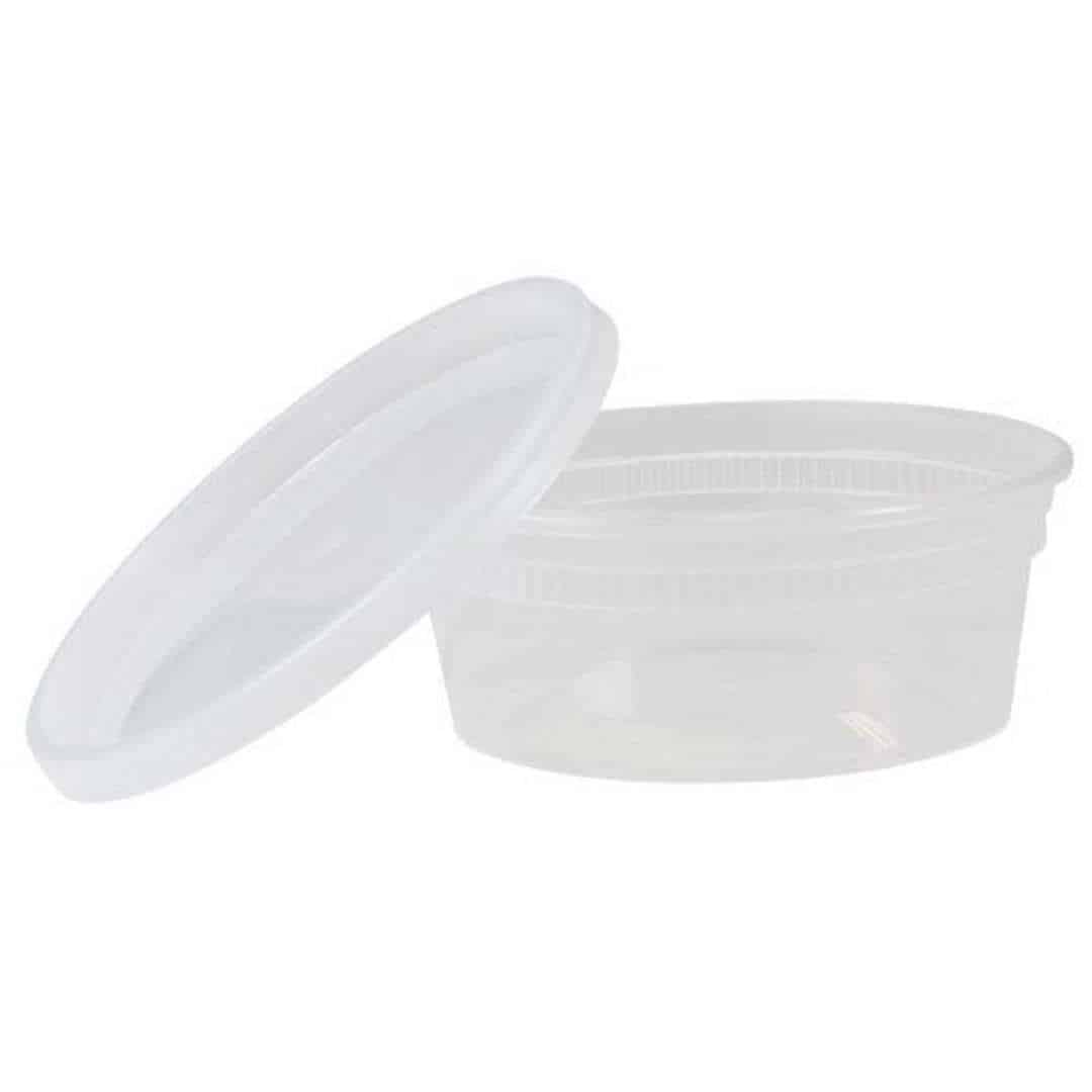 BULK Lightweight Clear Plastic Round Deli Container with Lids 8OZ –  OnlyOneStopShop